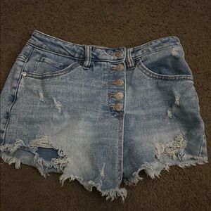 Distressed Denim Shorts